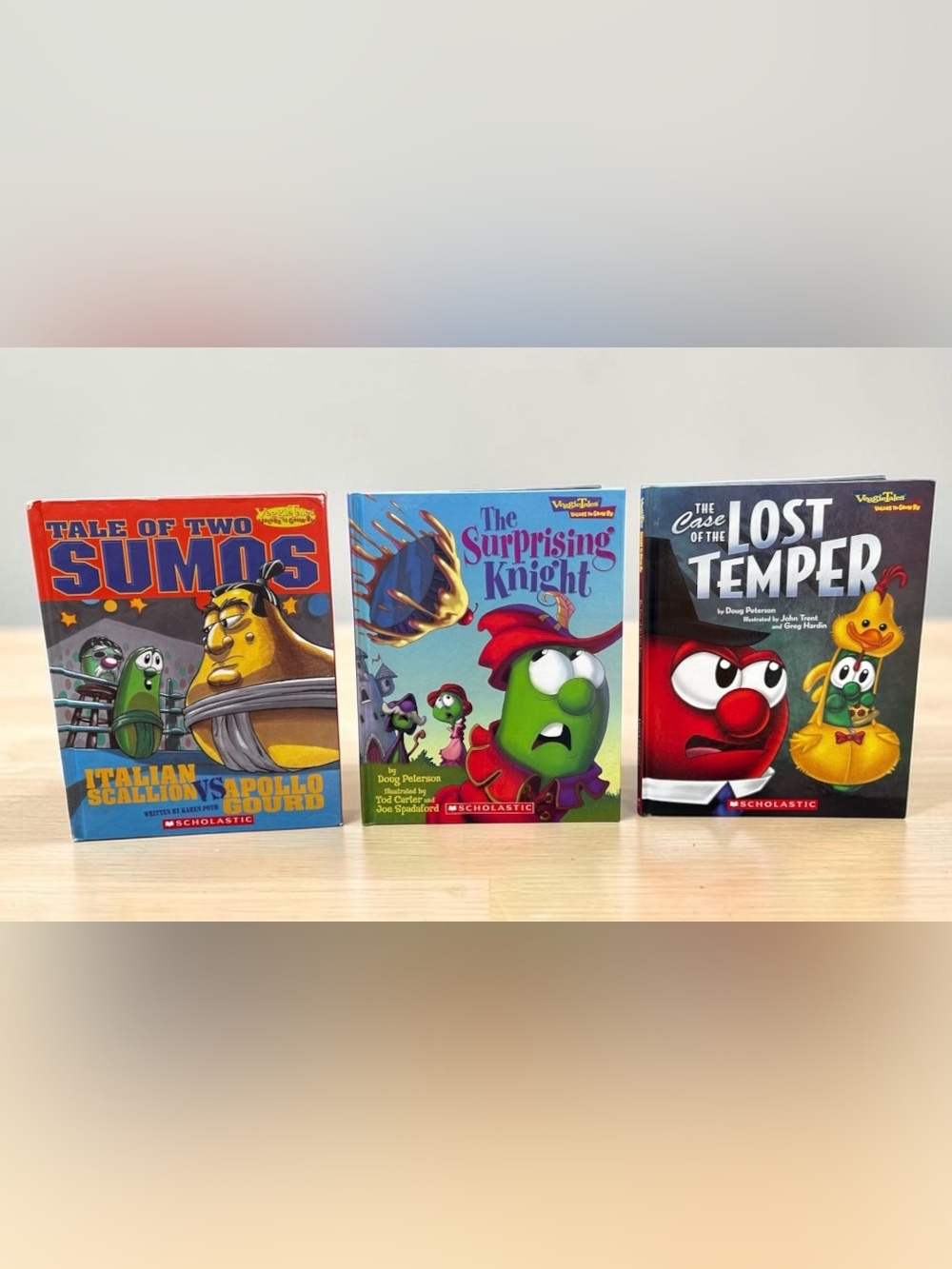 VeggieTales Values to Grow By Hardcover Book Lot of 3 Scholastic Kids Christian